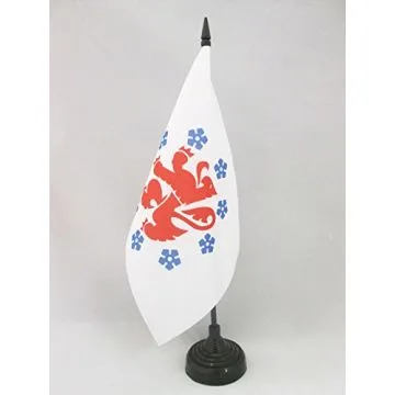 DRAPEAU DE TABLE COMMUNAUTÉ GERMANOPHONE DE BELGIQUE 21x14cm - PETIT DRAPEAUX DE BUREAU BELGE 14 x 21 cm