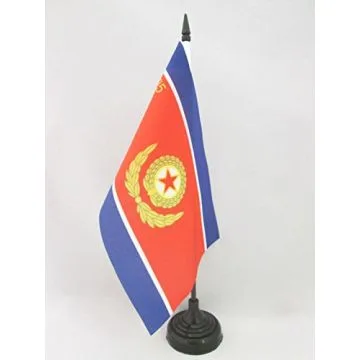 DRAPEAU DE TABLE ARMÉE POPULAIRE DE CORÉE DU NORD 21x14cm - PETIT DRAPEAUX DE BUREAU ARMÉE NORD CORÉENNE 14 x 21 cm