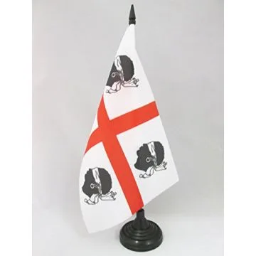 DRAPEAU DE TABLE SARDAIGNE NATIONALISTE SARDISME 21x14cm - PETIT DRAPEAUX DE BUREAU NATIONALISME SARDE 14 x 21 cm