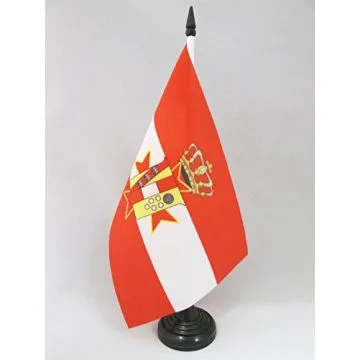 DRAPEAU DE TABLE GRAND-DUCHÉ DE TOSCANE 1569-1859 21x14cm - PETIT DRAPEAUX DE BUREAU ITALIEN ANCIEN - ITALIE 14 x 21 cm