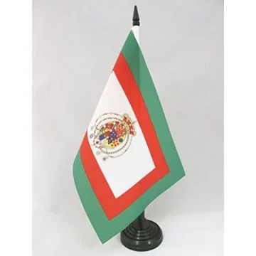 DRAPEAU DE TABLE ROYAUME DES DEUX-SICILES 1848?1860 21x14cm - PETIT DRAPEAUX DE BUREAU ITALIEN ANCIEN - ITALIE 14 x 21 cm