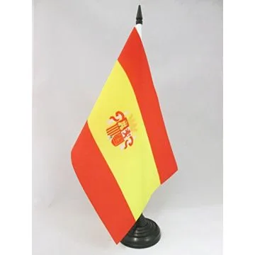 DRAPEAU DE TABLE ESPAGNE PREMIÈRE RÉPUBLIQUE 1873-1874 21x14cm - PETIT DRAPEAUX DE BUREAU ESPAGNOL REPUBLICAIN 14 x 21 cm
