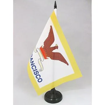 DRAPEAU DE TABLE SAN FRANCISCO 21x14cm - PETIT DRAPEAUX DE BUREAU VILLE DE SAN FRANCISCO - CALIFORNIE 14 x 21 cm
