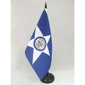 DRAPEAU DE TABLE HOUSTON 21x14cm - PETIT DRAPEAUX DE BUREAU VILLE DE HOUSTON - TEXAS 14 x 21 cm