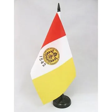 DRAPEAU DE TABLE SAN DIEGO 21x14cm - PETIT DRAPEAUX DE BUREAU VILLE DE SAN DIEGO - CALIFORNIE 14 x 21 cm