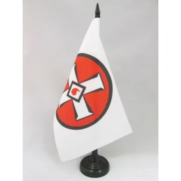 DRAPEAU DE TABLE CROIX KU KLUX KLAN 21x14cm - PETIT DRAPEAUX DE BUREAU DU KKK 14 x 21 cm