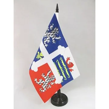 DRAPEAU DE TABLE AIN 21x14cm - PETIT DRAPEAUX DE BUREAU DÉPARTEMENT DE L\'AIN 14 x 21 cm