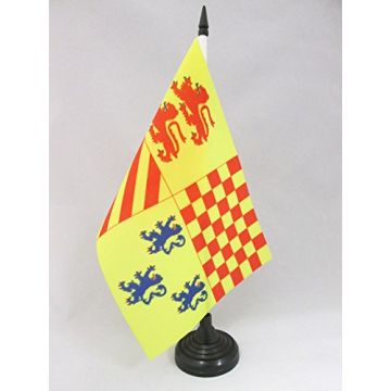 DRAPEAU DE TABLE CORRÈZE 21x14cm - PETIT DRAPEAUX DE BUREAU DÉPARTEMENT CORRÉZIEN 14 x 21 cm