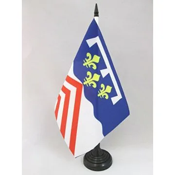 DRAPEAU DE TABLE EURE-ET-LOIR 21x14cm - PETIT DRAPEAUX DE BUREAU DÉPARTEMENT EURÉLIEN 14 x 21 cm