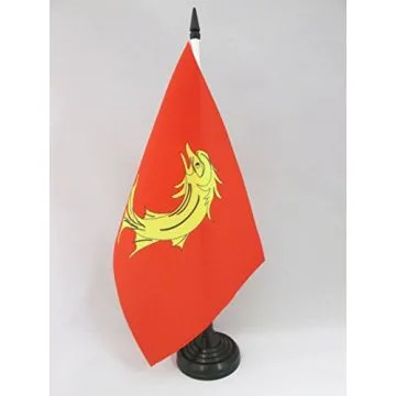 DRAPEAU DE TABLE LOIRE 21x14cm - PETIT DRAPEAUX DE BUREAU DÉPARTEMENT LIGÉRIEN 14 x 21 cm