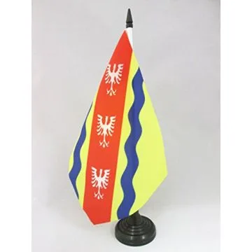 DRAPEAU DE TABLE MEURTHE-ET-MOSELLE 21x14cm - PETIT DRAPEAUX DE BUREAU DÉPARTEMENT MOSELLAN 14 x 21 cm
