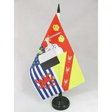 DRAPEAU DE TABLE MOSELLE 21x14cm - PETIT DRAPEAUX DE BUREAU DÉPARTEMENT MOSSELAN 14 x 21 cm
