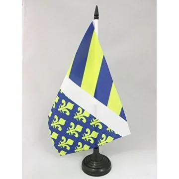 DRAPEAU DE TABLE OISE 21x14cm - PETIT DRAPEAUX DE BUREAU DÉPARTEMENT ISARIEN 14 x 21 cm