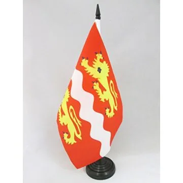 DRAPEAU DE TABLE SEINE MARITIME 21x14cm - PETIT DRAPEAUX DE BUREAU DÉPARTEMENT SEINOMARIN 14 x 21 cm