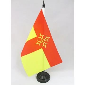 DRAPEAU DE TABLE TARN 21x14cm - PETIT DRAPEAUX DE BUREAU DÉPARTEMENT TARNAIS 14 x 21 cm