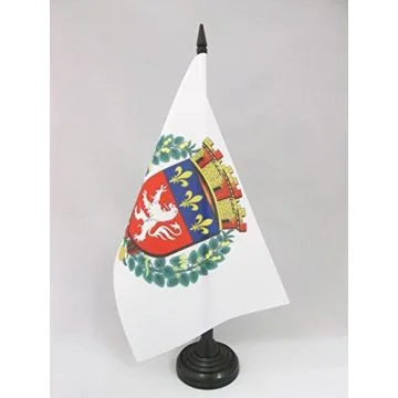 DRAPEAU DE TABLE VILLE DE LYON 21x14cm - PETIT DRAPEAUX DE BUREAU LYONNAIS 14 x 21 cm
