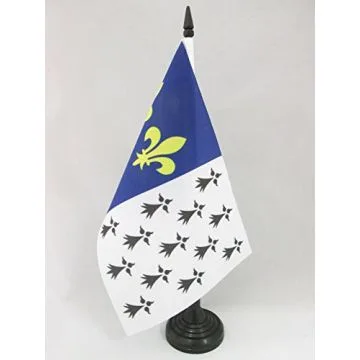 DRAPEAU DE TABLE BREST 21x14cm - PETIT DRAPEAUX DE BUREAU BRESTOIS - BRETAGNE 14 x 21 cm