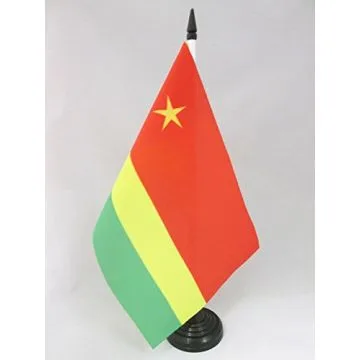 DRAPEAU DE TABLE RÉUNION INDÉPENDANTISTE 21x14cm - PETIT DRAPEAUX DE BUREAU NATIONALISTE RÉUNIONAIS 14 x 21 cm