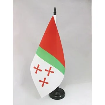 DRAPEAU DE TABLE KATANGA INDÉPENDANTISTE 21x14cm - PETIT DRAPEAUX DE BUREAU RÉPUBLIQUE DÉMOCRATIQUE DU CONGO 14 x 21 cm