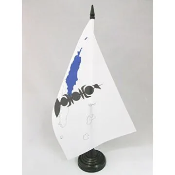 DRAPEAU DE TABLE NOUVELLE-CALÉDONIE PROVINCE NORD 21x14cm - PETIT DRAPEAUX DE BUREAU NÉO-CALÉDONIEN 14 x 21 cm