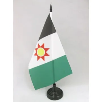 DRAPEAU DE TABLE KURDISTAN IRAKIEN 21x14cm - PETIT DRAPEAUX DE BUREAU KURD 14 x 21 cm