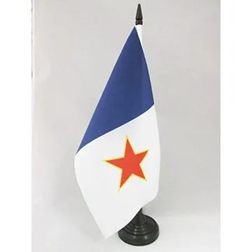 DRAPEAU DE TABLE QUÉBEC INDÉPENDANTISTE FLQ 21x14cm - PETIT DRAPEAUX DE BUREAU QUÉBÉCOIS NATIONALISTE 14 x 21 cm