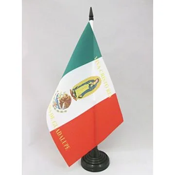 DRAPEAU DE TABLE MEXIQUE VIVA CRISTO REY 21x14cm - PETIT DRAPEAUX DE BUREAU CRISTEROS MEXICAIN 14 x 21 cm