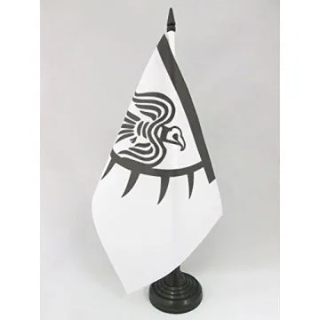 DRAPEAU DE TABLE VIKING RAVEN 21x14cm - PETIT DRAPEAUX DE BUREAU BANNIÈRE AU CORBEAU - VIKINGS 14 x 21 cm