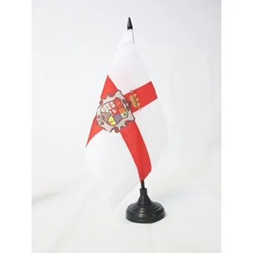 DRAPEAU DE TABLE PROVINCE DE TERUEL 21x14cm - PETIT DRAPEAUX DE BUREAU TERUEL EN ARAGON 14 x 21 cm