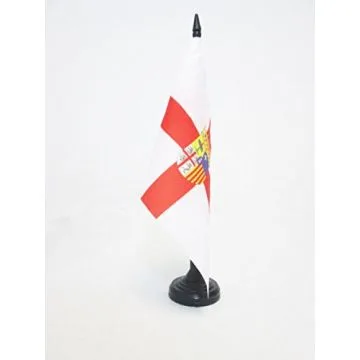 DRAPEAU DE TABLE PROVINCE DE SARAGOSSE 21x14cm - PETIT DRAPEAUX DE BUREAU ZARAGOZA EN ARAGON 14 x 21 cm