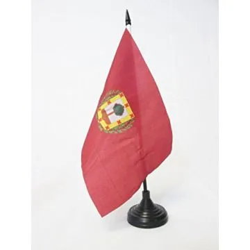 DRAPEAU DE TABLE PROVINCE DE BISCAYE 21x14cm - PETIT DRAPEAUX DE BUREAU VIZCAYA AU PAYS BASQUE 14 x 21 cm