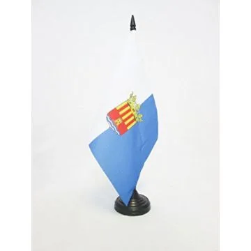 DRAPEAU DE TABLE PROVINCE Dâ??ALICANTE 21x14cm - PETIT DRAPEAUX DE BUREAU ALICANTE EN COMMUNAUTÍ? VALENCIENNE 14 x 21 cm