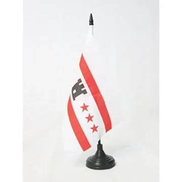 DRAPEAU DE TABLE PROVINCE DE DRENTHE 21x14cm - PETIT DRAPEAUX DE BUREAU DRAUXTHE AUX PAYS-BAS 14 x 21 cm