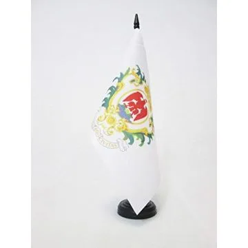 DRAPEAU DE TABLE VILLE DE NICE 21x14cm - PETIT DRAPEAUX DE BUREAU DE NICE 14 x 21 cm