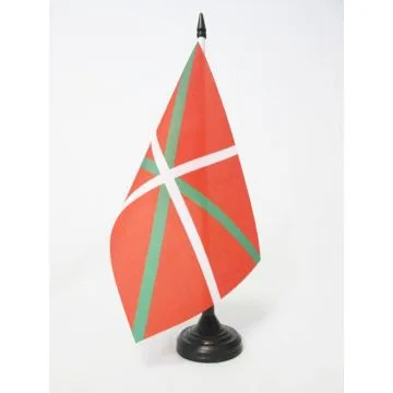 DRAPEAU DE TABLE PAYS-BASQUE EUSKO GUDAROSTEA 21x14cm - PETIT DRAPEAUX DE BUREAU ARMÍ?E BASQUE 14 x 21 cm