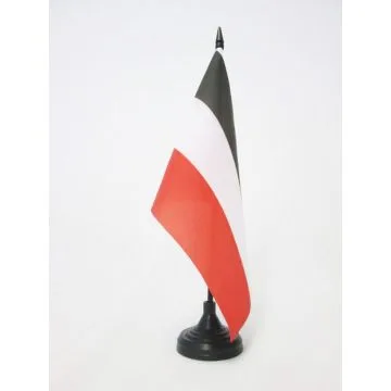 DRAPEAU DE TABLE EMPIRE ALLEMAND 1871-1918 21x14cm - PETIT DRAPEAUX DE BUREAU DU REICH ALLEMAND 14 x 21 cm