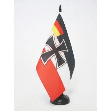 DRAPEAU DE TABLE FORCES ARMÍ?ES RÍ?PUBLIQUE DE WEIMAR 21x14cm - PETIT DRAPEAUX DE BUREAU REICH ALLEMAND 14 x 21 cm