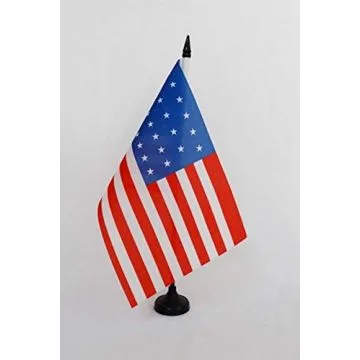 Drapeau de table Etats-Unis 1836-1837 25 étoiles 21x14cm - PETIT Drapeaux DE BUREAU américain ancien 14 x 21 cm