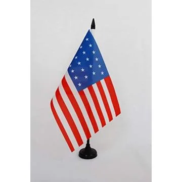 Drapeau de table Etats-Unis 1837-1845 26 étoiles 21x14cm - PETIT Drapeaux DE BUREAU américain ancien 14 x 21 cm