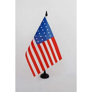 Drapeau de table Etats-Unis 1845-1846 27 étoiles 21x14cm - PETIT Drapeaux DE BUREAU américain ancien 14 x 21 cm