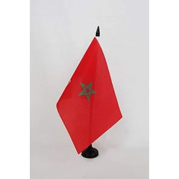 Drapeau de table Protectorat français au Maroc 1912-1956 21x14cm - PETIT Drapeaux DE BUREAU du Maroc français 14 x 21 cm