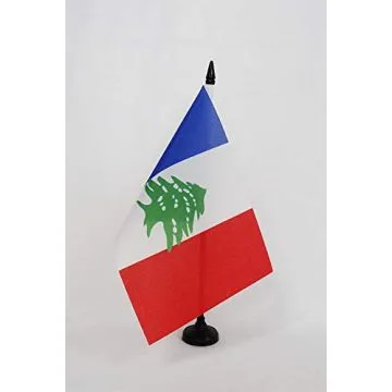 Drapeau de table Grand Liban 1920-1943 21x14cm - PETIT Drapeaux DE BUREAU du Liban français 14 x 21 cm