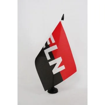 DRAPEAU DE TABLE ARMÉE DE LIBÉRATION NATIONALE DE COLOMBIE 21x14cm - PETIT DRAPEAUX DE BUREAU DE L\'ELN COLOMBIEN 14 x 21 cm