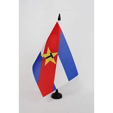 Drapeau de table Tupamaros d\'Uruguay 21x14cm - PETIT Drapeaux DE BUREAU du Mouvement de Libération Nationale 14 x 21 cm