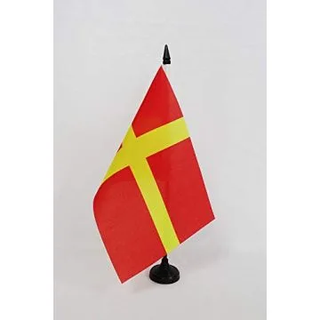 Drapeau de table Scanie indépendantiste en Suède 21x14cm - PETIT Drapeaux DE BUREAU du comté de Skåne 14 x 21 cm