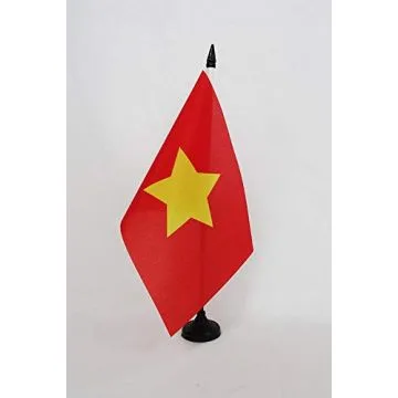 Drapeau de table Nord-Viêtnam 1945-1955 21x14cm - PETIT Drapeaux DE BUREAU du Viet Minh 14 x 21 cm