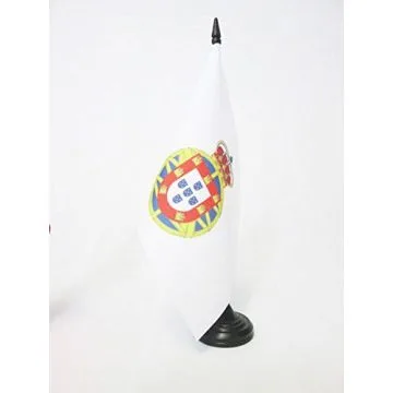 DRAPEAU DE TABLE EMPIRE COLONIAL PORTUGAIS 1415-2002 21x14cm - PETIT DRAPEAUX DE BUREAU PORTUGAL IMPÍ?RIAL 14 x 21 cm