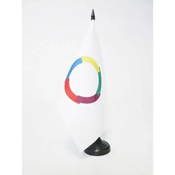 DRAPEAU DE TABLE FRANCOPHONIE 21x14cm - PETIT DRAPEAUX DE BUREAU FRANCOPHONE 14 x 21 cm