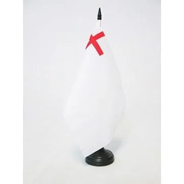 DRAPEAU DE TABLE ROYAUME-UNIWHITE ENSIGN 1630-1702 21x14cm - PETIT DRAPEAUX DE BUREAU MARINE MILITAIRE BRITANNIQUE 14 x 21 cm