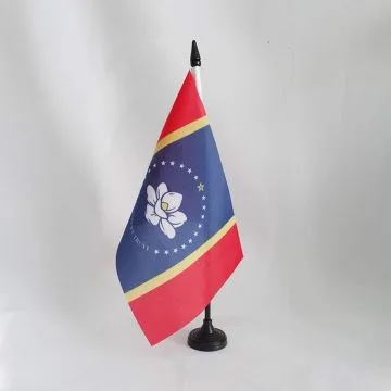 Mississippi 2020 Table Flag 5'' x 8'' black plastic stick and base